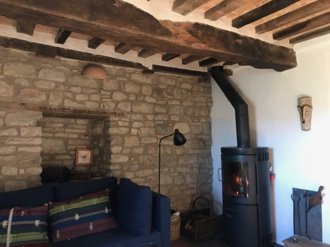 Wohnzimmer mit Kaminofen